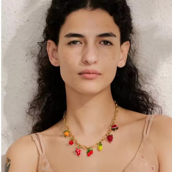 Fruit Charm 18K Gold Stainless Steel Waterproof Necklace - Picture 6 of 10